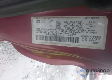 1999 Toyota Tacoma из США, поврежденный, VIN 4TAWN72N0XZ499770